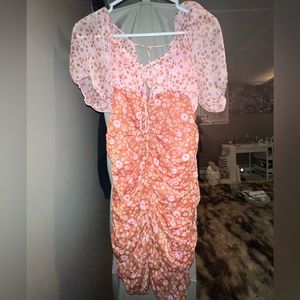 Free People Lace Puff Sleeve Dress